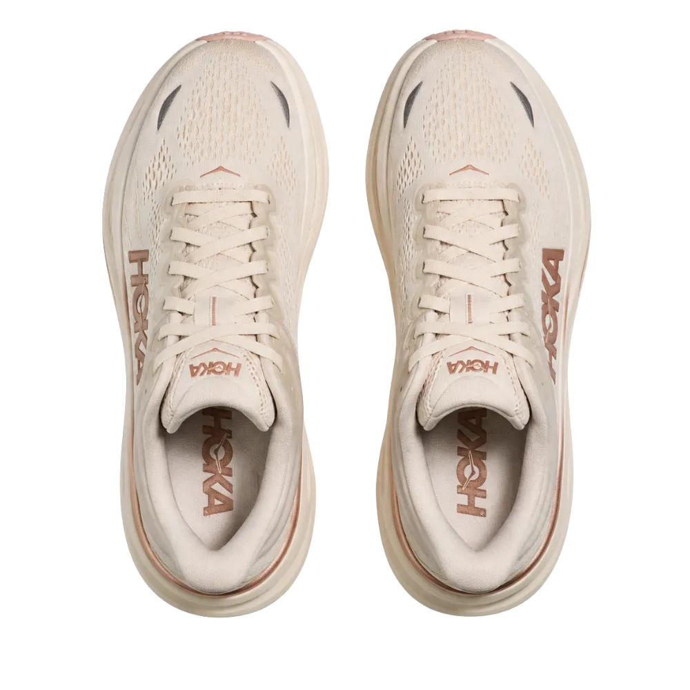 HOKA Bondi 9 Oat Milk Rose Gold Sneaker